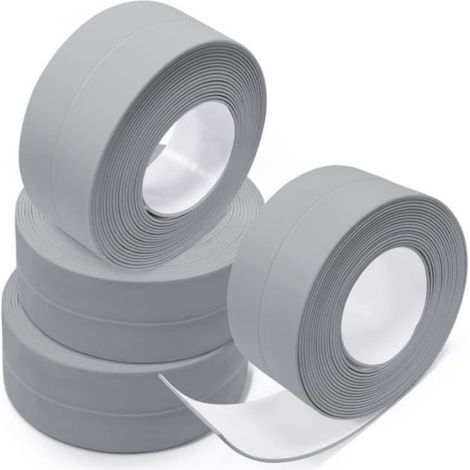 Ruban Etancheite - PVC Auto-adhesif 38 mm x 3,2 m - Pour Joint Bain Cuisine Evier Douche Toilettes - 4 Rouleaux (1/4)