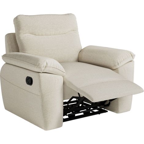 Fauteuil de relaxation manuel ROSS en tissu - Beige (1/5)