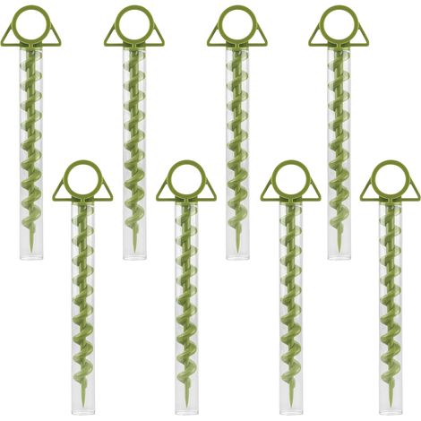 8 Pièces Piquet Sardines De Fixation, Sardines Tente Camping, Sardines Plastique avec Crochet, Durables Piquets De Tente Spirale pour Auvents De Camping, Bâches De Pluie, Jardin (Vert) (1/5)