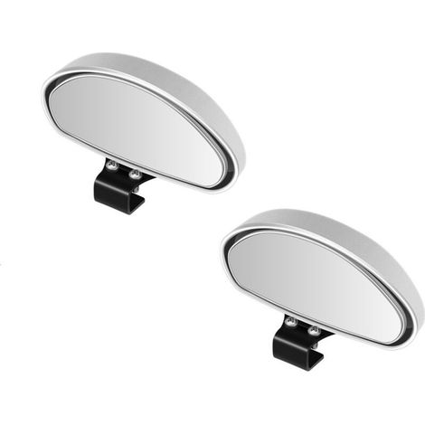 2PCS Driving Mirror, Blind Spot Mirror, Silver, Whole Car Accompanying Mirror - Convex Mirror, Adjustable Angle (1/3)