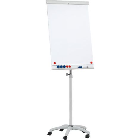 Pizarra blanca rocada para conferencias metalica magnetica con ruedas 68x104 cm
