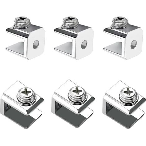 Set di 16 morsetti per vetro, supporto per vetro regolabile, morsetto di supporto in lega di zinco, morsetto di fissaggio per vetro di spessore compreso tra 3 e 8 mm.