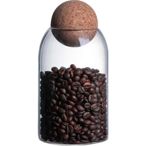 Tarro de cristal para almacenar alimentos, tarro de cocina transparente, ideal para té, dulces y especias (800 ml) (1/5)