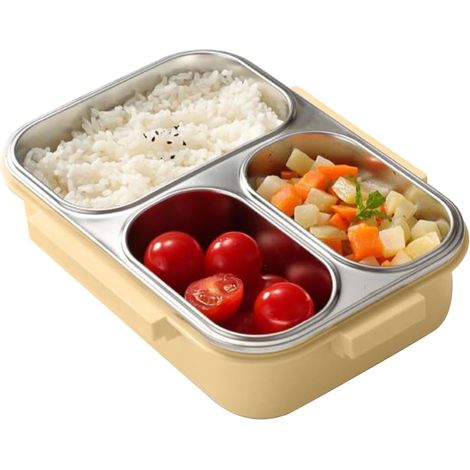 Lunch Boxes, Stainless Steel Storage Box with 3 Compartments