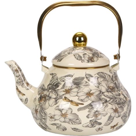 Bouilloire Émaillée - Bouilloire En Acier Émaillé Avec Motif Floral - Pour Cuisinière Gaz Induction Électrique - 1 5 L (1/5)