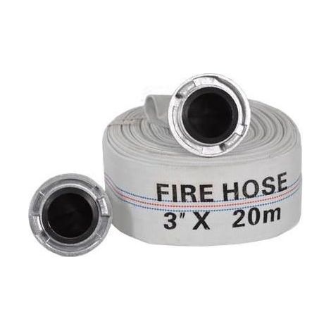 Manguera de agua de 3" x 20m de Silver - Resistente manguera de tela para bomberos, ideal para emergencias y uso industrial.