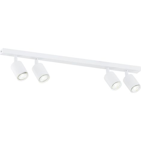 Plafoniera Moderna 4 Luci Faretti Flash In Acciaio Bianco (1/5)