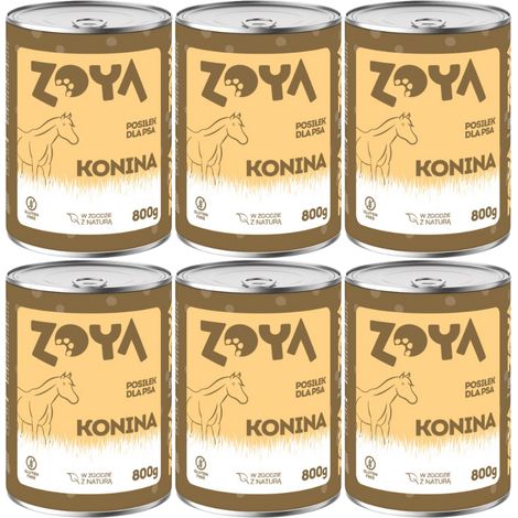ZOYA Pferdefleisch-Dose Nassfutter für Hunde 6 x 800 g