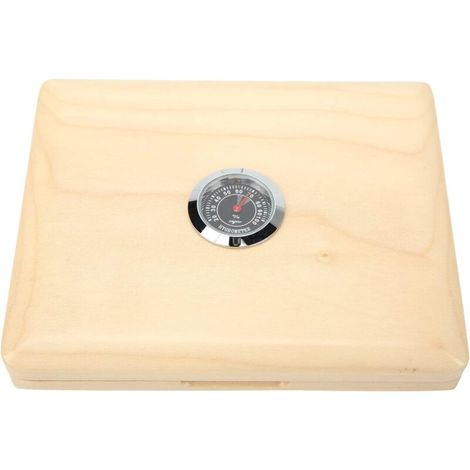 Caja de madera maciza para guardar cañas de saxofón y clarinete, con cinco compartimentos e higrómetro para protegerlas. - Crezuo