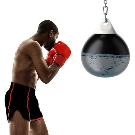 Sac de Frappe à Eau 55x71cm avec Chaîne Réglable Charge 80L Entraînement Professionnel et Débutant avec Tube de Remplissage d'Eau (1/2)