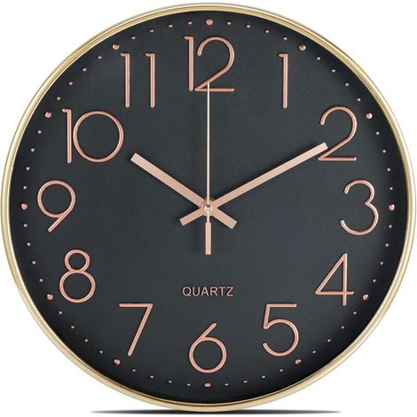 Horloge Murale silencieuse sans tic-tac 30,5 cm Horloge Murale Moderne à Piles Décoration Facile à Lire pour Cuisine, Maison, Salon, Bureau, Salle de Bain (1/4)