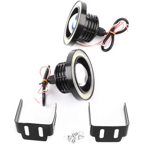 Paire de phares antibrouillard LED 3,5 pouces, yeux d'ange avec COB, ensemble de remplacement universel pour voiture SUV camion, lumière blanche (1/5)