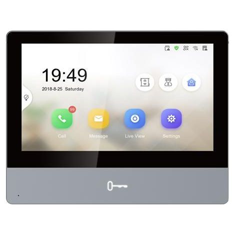 Hikvision DS-KH8350-WTE1 Sistema Video-Citofono a Colori da 17,8 cm (7") Nero e Grigio con Funzionalit� Avanzate