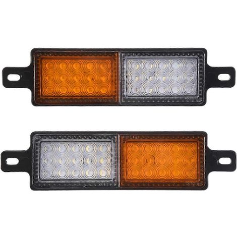 Lot de 2 feux de pare-buffle 12V 30 LED pour voiture, camion, pare-buffle, clignotant avant, feu de position, ampoule de signalisation pour remorque fdq (1/5)