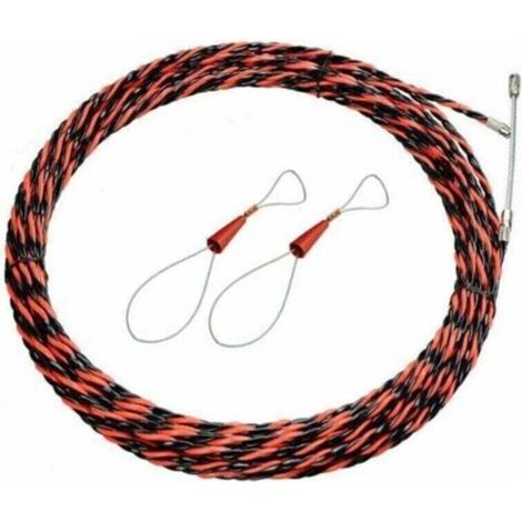 Aiguille Electricien 50M Tire Fil Electriques 6mm Diamètre Kit Tire Fils Electrique, rétractable d'installation rallonge en Acier spiralé Flexible pour Tire Cable et Aiguille Tire Fil