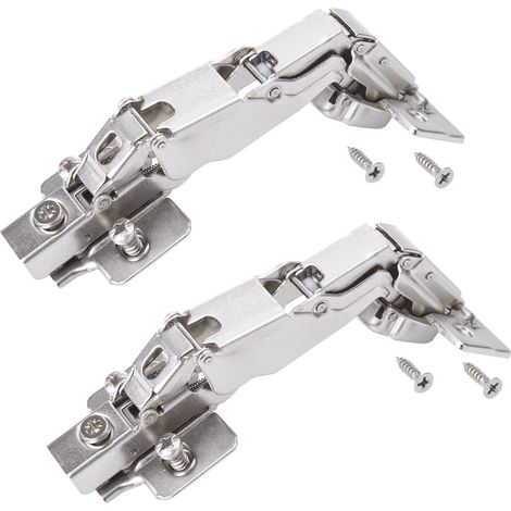 2 Stück Weitwinkelscharniere T52 Eckanschlag 165° Weitwinkel-Topfband mit Soft-Close Topfscharnier inkl. Montageplatte von SOTECH (1/5)