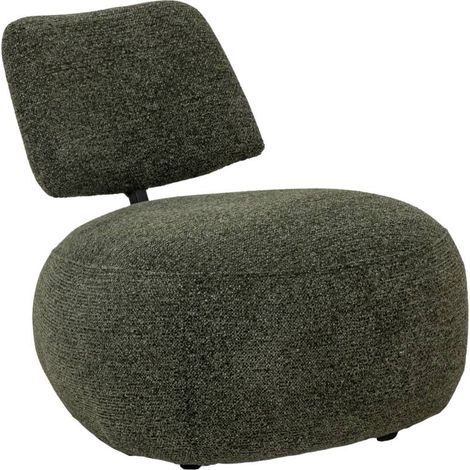 Fauteuil en tissu bouclette avec dossier vert Calya