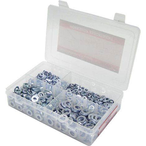 Set di rondelle piatte 5-10 mm DIN 125 ISO 7089 1550 pezzi 4 misure (1/2)