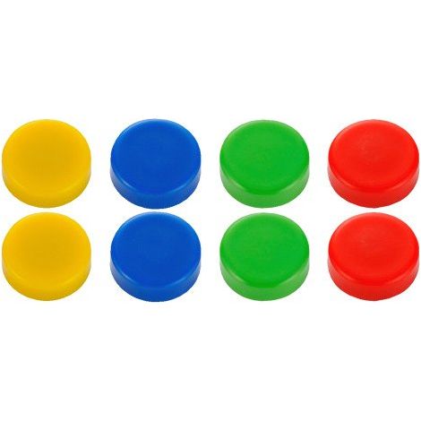 Plots magnétiques Budget – aimants Ø 20 mm couleurs assorties - Blister de 8 - Maxiburo