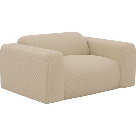 Poltrona in velluto a coste sottili beige - POGNI di Maison Céphy (1/2)