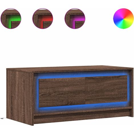 Maison Exclusive - Tavolino da Salotto con Luci LED Rovere Marrone in Truciolato