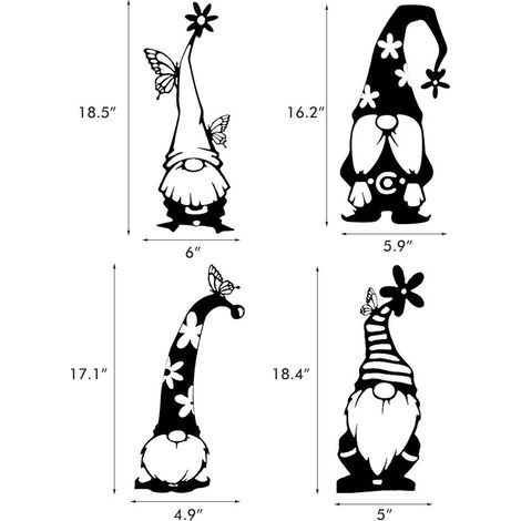 Statues de jardin en métal, décoration extérieure en fer forgé, silhouette mignonne de gobelin debout pour la maison, le jardin et la cour.