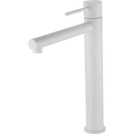 Grifo de lavabo alto Milos Stick blanco mate [ IMEX® ]