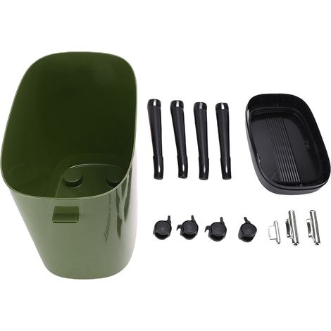 Poubelle haute avec pieds à roulettes 15 L, grande capacité, poubelle étroite pour cuisine, salle de bain, salon, bureau, vert (1/5)