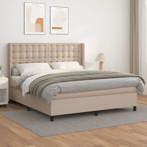 Boxspringbett Matratze Cappuccino-Braun 160x200 cm Kunstleder (1/5)