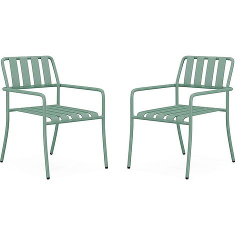 Poltrona da giardino impilabili in Metallo Verde acqua - Lotto di 2 - BIRMOS di MYLIA