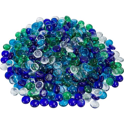 Youyijia 400Pcs(About 1800g) Decorative Glass Pebbles, 17-20MM Decorative Stones Granulates, Glass Beads for Craft, Home Décor, Vase Filler, Weddings, and Party Decorations (1/5)