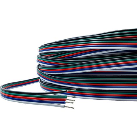 Elektrisches Kabel für RGBCCT-LED-Streifen, 5-adrig, 20 AWG, 5P (1/3)