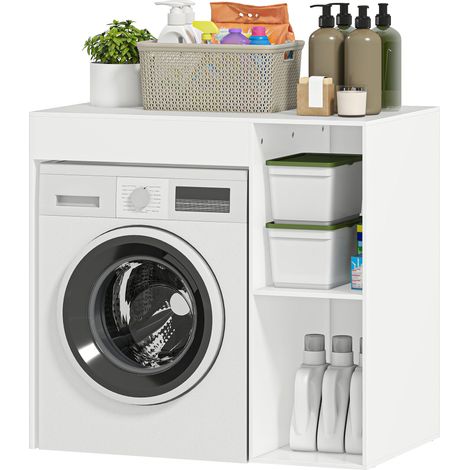 HOMCOM Mobile per Lavatrice e Asciugatrice con 2 Ripiani 96x60x95cm Bianco