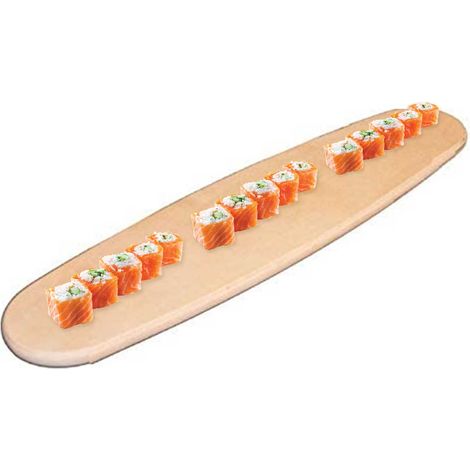 Tagliere Ovale 52x14cm in Legno di Faggio Vassoio per Sushi Salumi Formaggi (1/2)