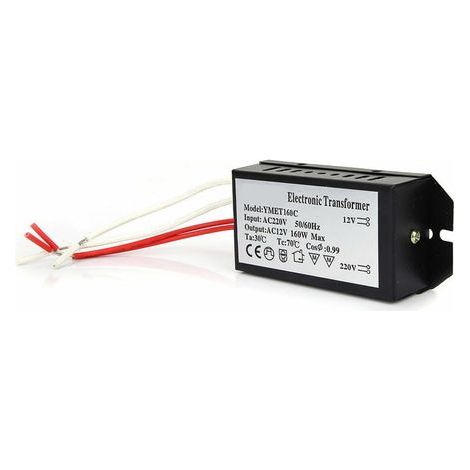Trasformatore elettronico professionale per lampade alogene, convertitore di tensione di uscita stabile da 220 V a 12 V, adattatore di potenza completa da 160 W con funzione di attenuazione e (1/5)
