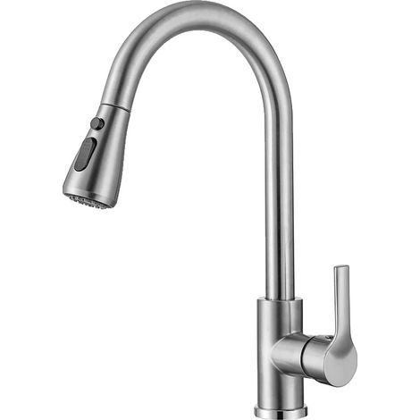 Rubinetto da cucina con doccetta estraibile, design contemporaneo, CF04043NBWM Spazzolato (1/2)