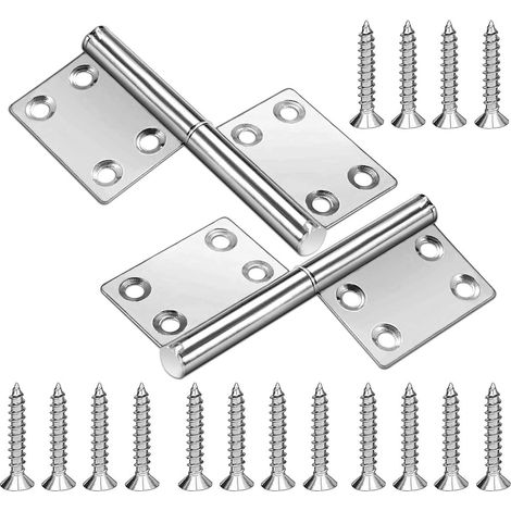 2 piezas, bisagras giratorias de 360° para puertas, bisagras plegables tipo bandera, bisagras de tope para ventanas y armarios, 9,5 x 3,8 cm, acero inoxidable, plata. (1/5)