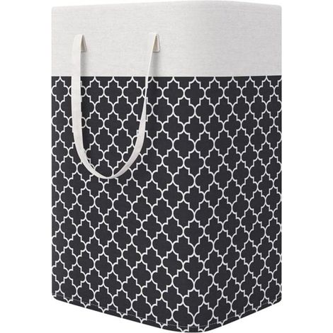 Panier a Linge Sale,Grand Panier à Linge avec Anse,75L Organiser Paniers pour Vêtements Stockage,Pliable Sac à Linge en Tissu Corbeille a Linge,Panier de Rangement Pour Jouets (Noir) (1/4)