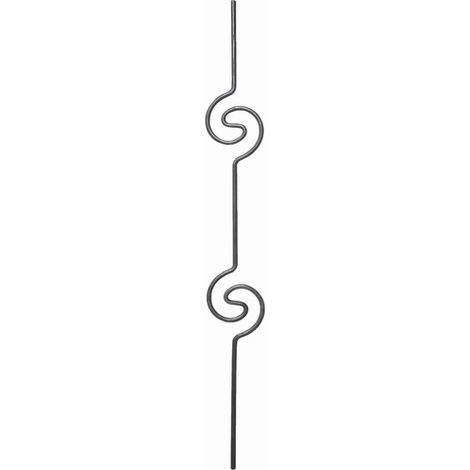 Barreau lisse avec double vague - Hauteur 990mm Largeur 130mm rond Ø12mm - Fer forgé - À souder - DECO FER FORGE
