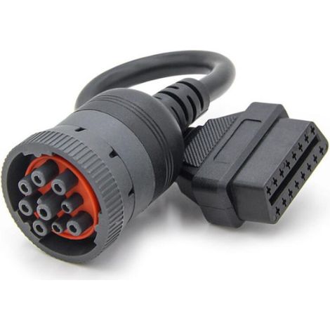 Adaptateur de Diagnostic de Camion, Interface Femelle OBD2 à 16 Broches pour camions avec câble Adaptateur à 9 Broches pour Outil de Diagnostic (1/4)