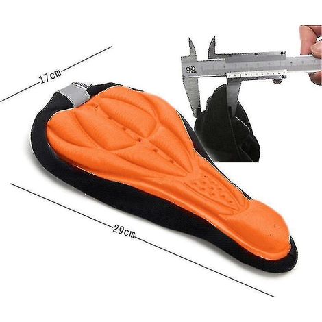 Housse de selle de vélo, coussin 3D ultra-respirant, accessoires pour VTT (orange) (1/5)