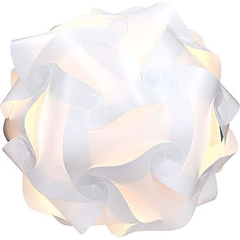 lampe Puzzle Abat-jour - Luminaire Iq Plafond Ou Chevet - Lumire Blanche - Taille Xl - Montage 30 Pices 15 Modles - Diamtre Env 25 Cm (1/4)