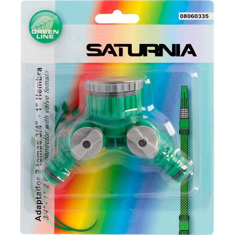 Kunststoff-Schlauchadapter 3/4 - 1" IG mit 2 Muffen Blister (1/3)