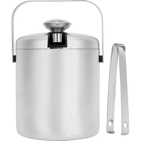 1300-ml-Eiskübel aus Edelstahl (304) mit Deckel, Sieb und Zange für die Hausbar (1/5)