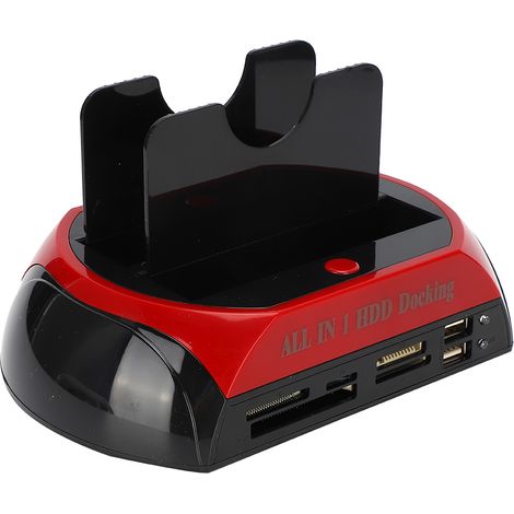 Station d'accueil pour disques durs SATA/IDE doubles 2,5"/3,5", hub USB 2.0, prise US (1/5)
