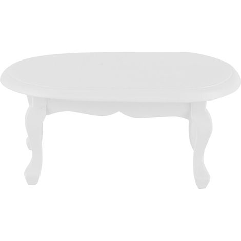 Mini table basse 1:12, modèle de meuble miniature, accessoires de décoration pour maison de poupée, blanche (1/5)