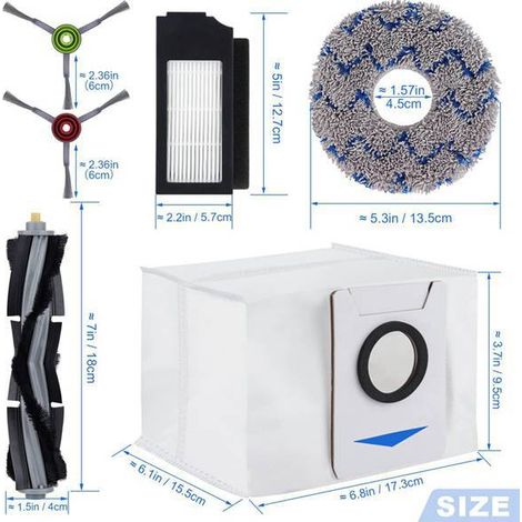 Bildfarbe und Material: Kunststoff, kompatibel mit ECOVACS DEEBOT X1 OMNI X1 Turbo X1 P