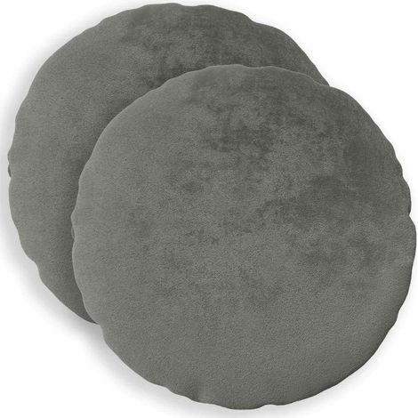 vidaXL Housse de coussin 2 pc HEERLEN Gris foncé Diam. 40 cm Flanelle (1/5)