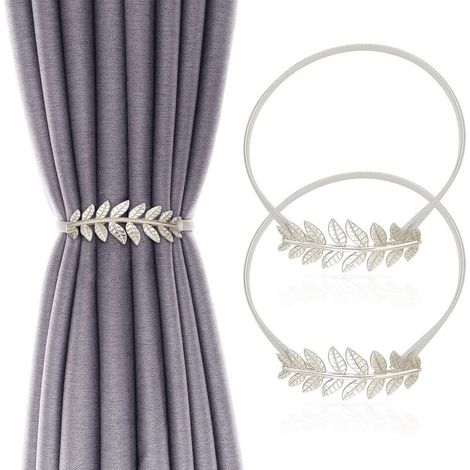 Lot de 4 attaches de rideaux attaches de rideaux en métal attaches de rideaux accessoires boucles de rideaux (doré) (1/3)