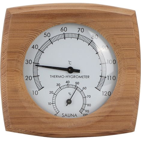 2-in-1-Thermometer-Hygrometer aus Holz für Sauna und Hamam – Badezimmeraccessoire